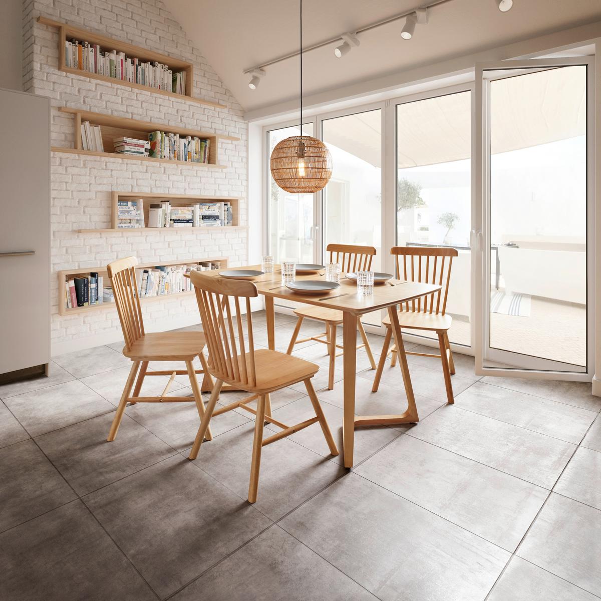Esstisch Colin in Holz Kautschuk massiv ca. 140x75 cm - Naturfarben, MODERN, Holz (140/75/80cm) - Bessagi Home