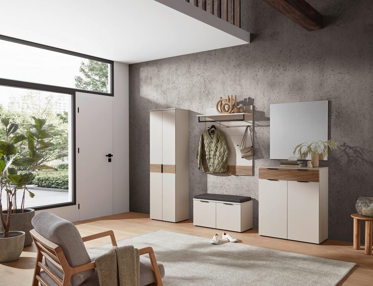 SIEDZISKO DO PRZEDPOKOJU INDO - czarny/kaszmir, Design, materiał drewnopochodny/tworzywo sztuczne (90/47/40cm) - Voleo