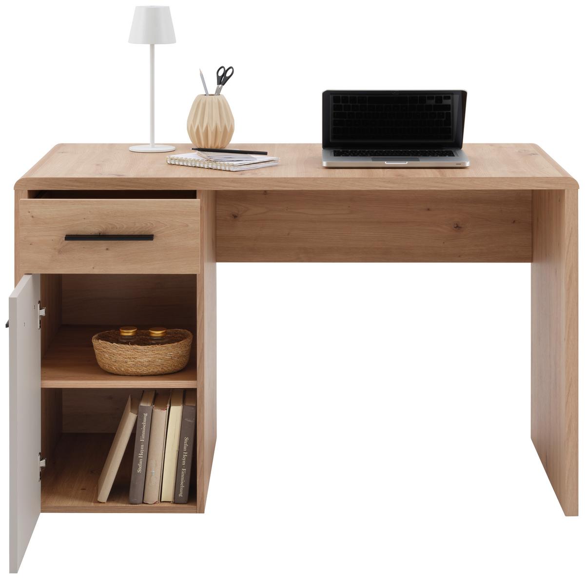 Masă de scris FONTANA PLUS - cașmir/culoare lemn stejar, Modern, material pe bază de lemn (120/75,5/60cm) - Modern Living