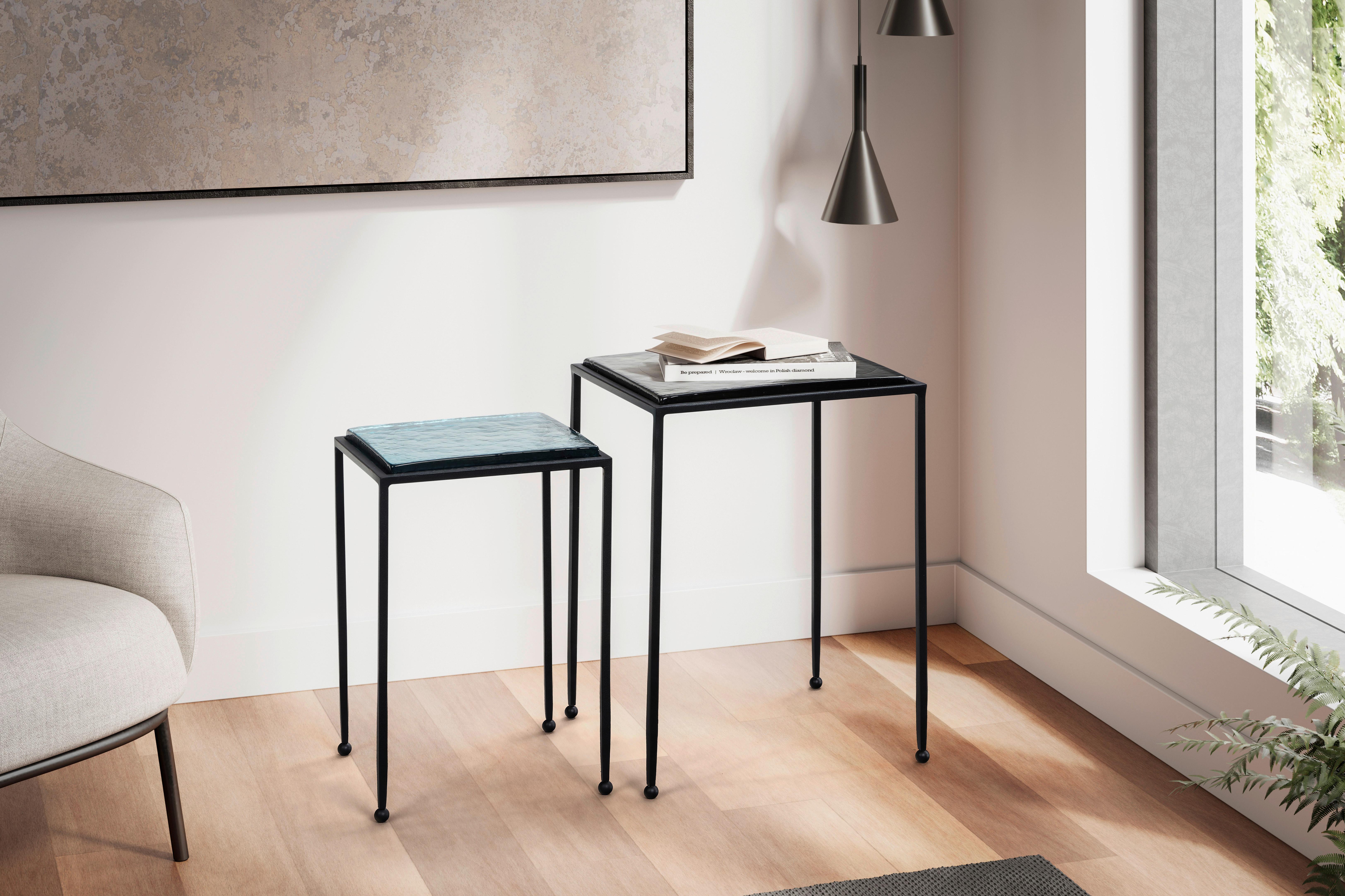 SATZTISCH WL7.130 - Blau/Schwarz, Design, Glas/Metall - MID.YOU
