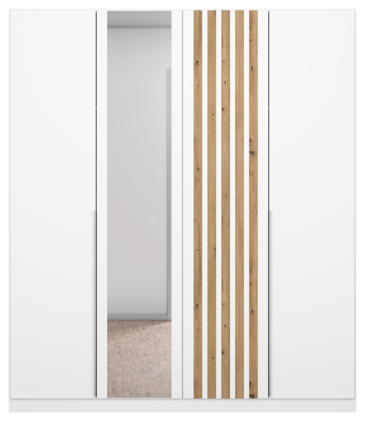 Ormar S Klasičnim Vratima Lamella - bijela/hrast Artisan, Moderno, drvni materijal/metal (181/210/54cm) - Modern Living
