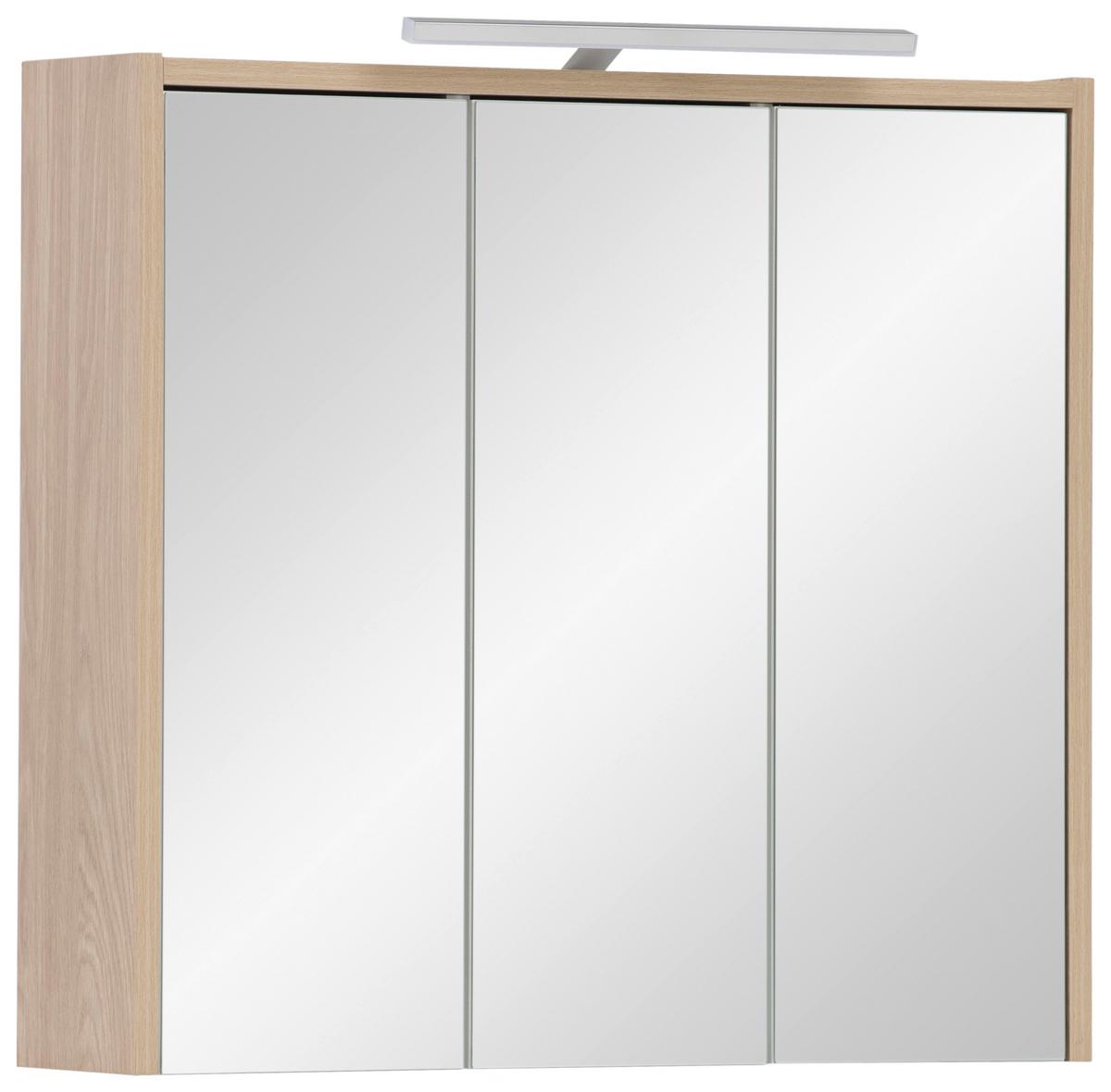 Spiegelschrank Juba SPS 650 - MODERN, Glas/Holzwerkstoff (65/64/16cm) - MID.YOU