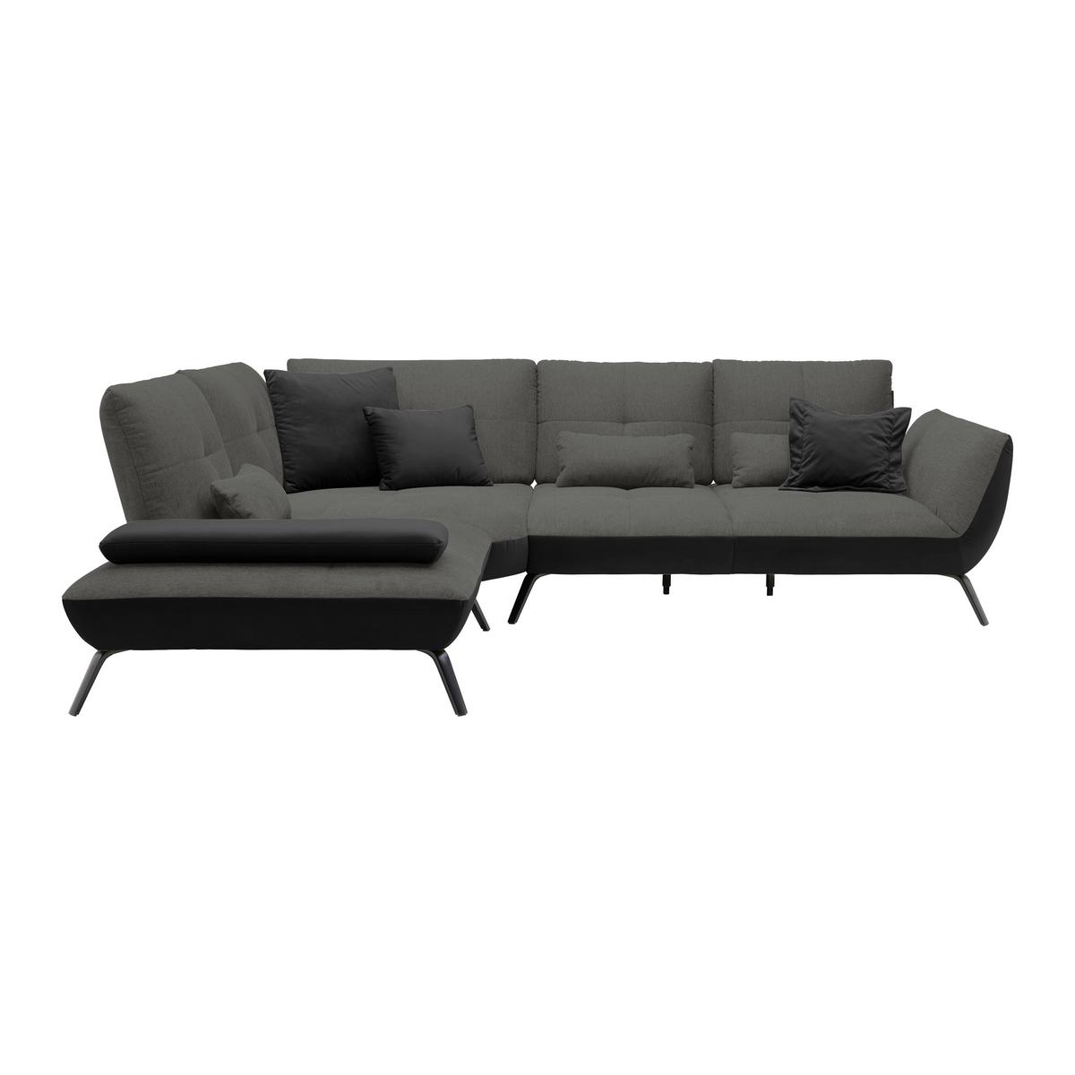 Wohnlandschaft Trendy Anthrazit/Schwarz - Anthrazit/Schwarz, MODERN, Holzwerkstoff/Textil (250/93/310cm) - Premium Living