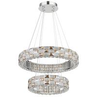 Led Viseća Svjetiljka Lidia - prozirno/boje kroma, Design, staklo/metal (61/120cm) - Globo