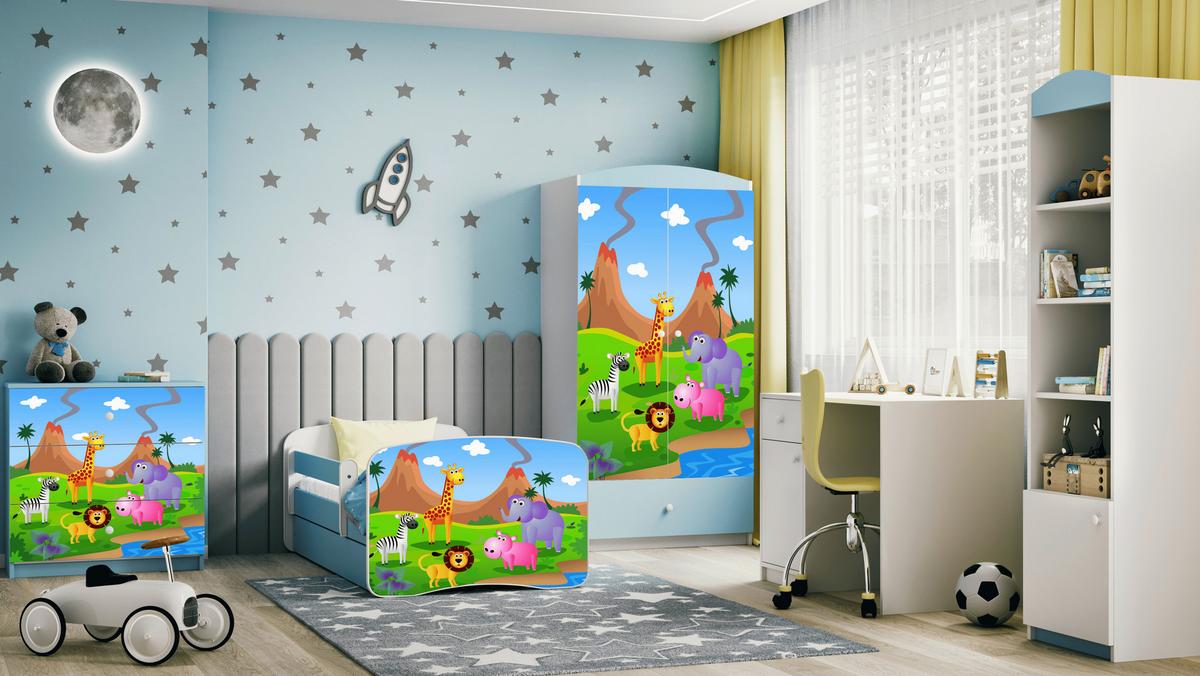 Troška Postelja Babydreams, Bela, Modra, 80x160cm - modra/bela, Moderno, tekstil/leseni material (80/160cm) - MID.YOU