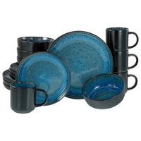 Kombinirani Servis Nordic Fjord Blue, 16-Delni - svetlo modra/črna, Basics, keramika - Creatable