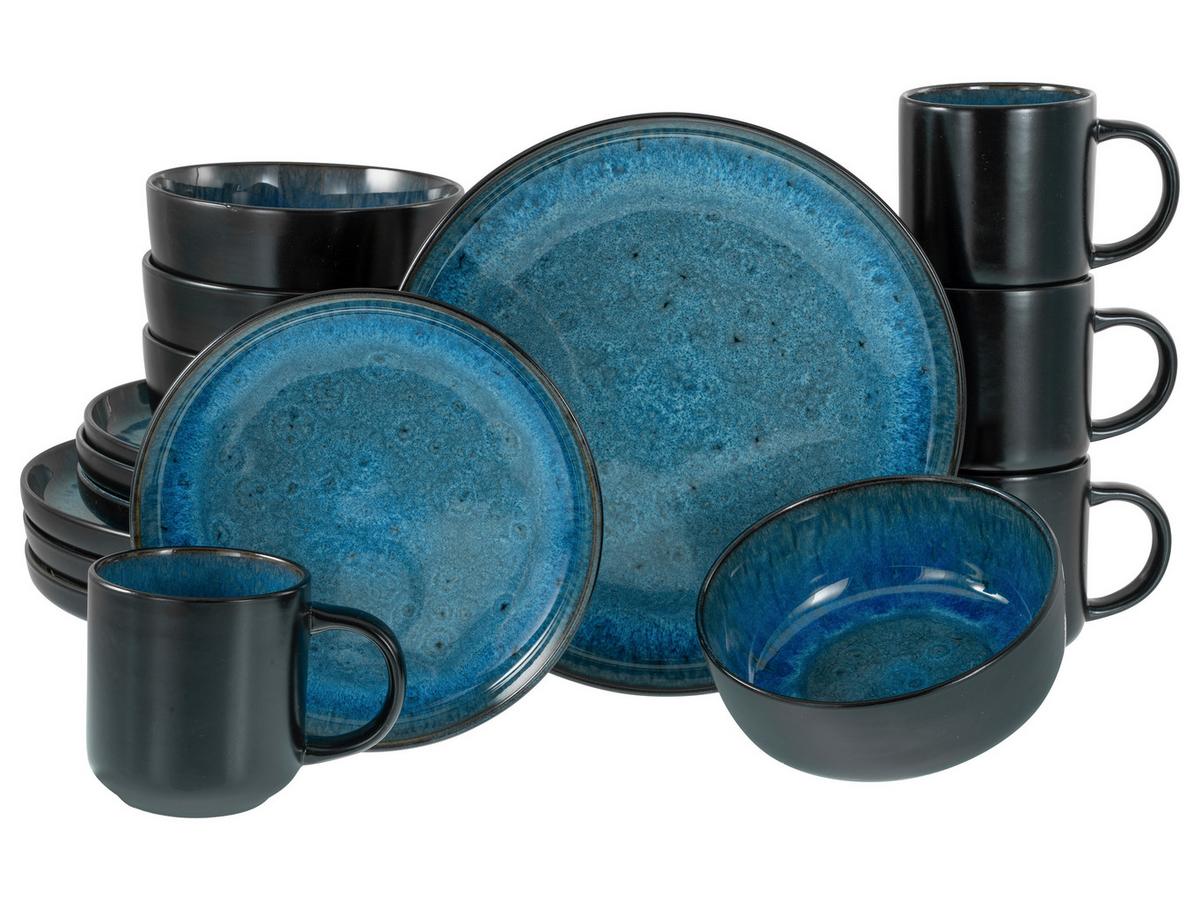 Kombinirani Servis Nordic Fjord Blue, 16-Delni - svetlo modra/črna, Basics, keramika - Creatable