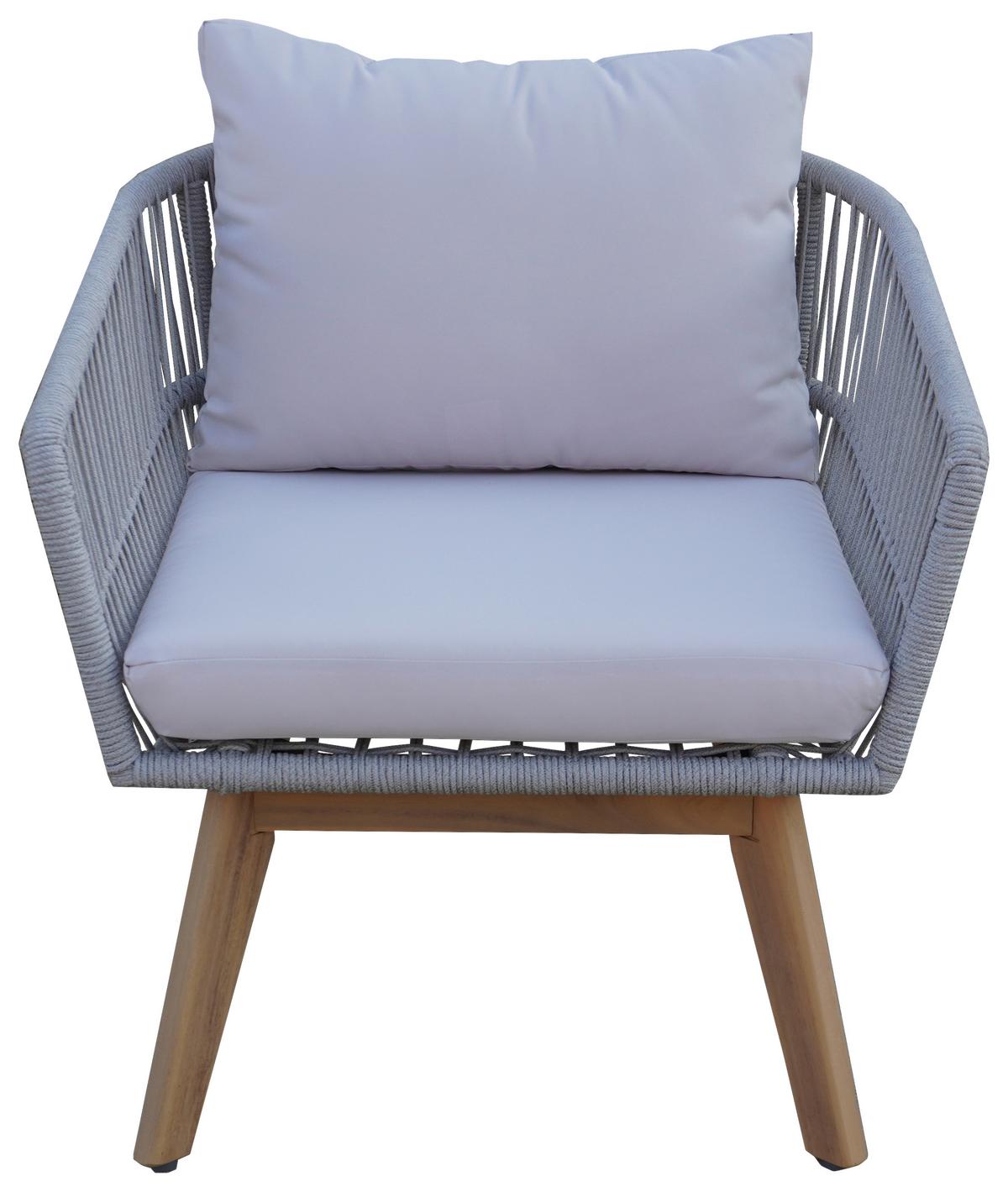 Gartenset Michi 1 Grau/Akaziefarben, 4-teilig - Grau/Akaziefarben, MODERN, Holz/Metall (82/55/40cm) - Mömax