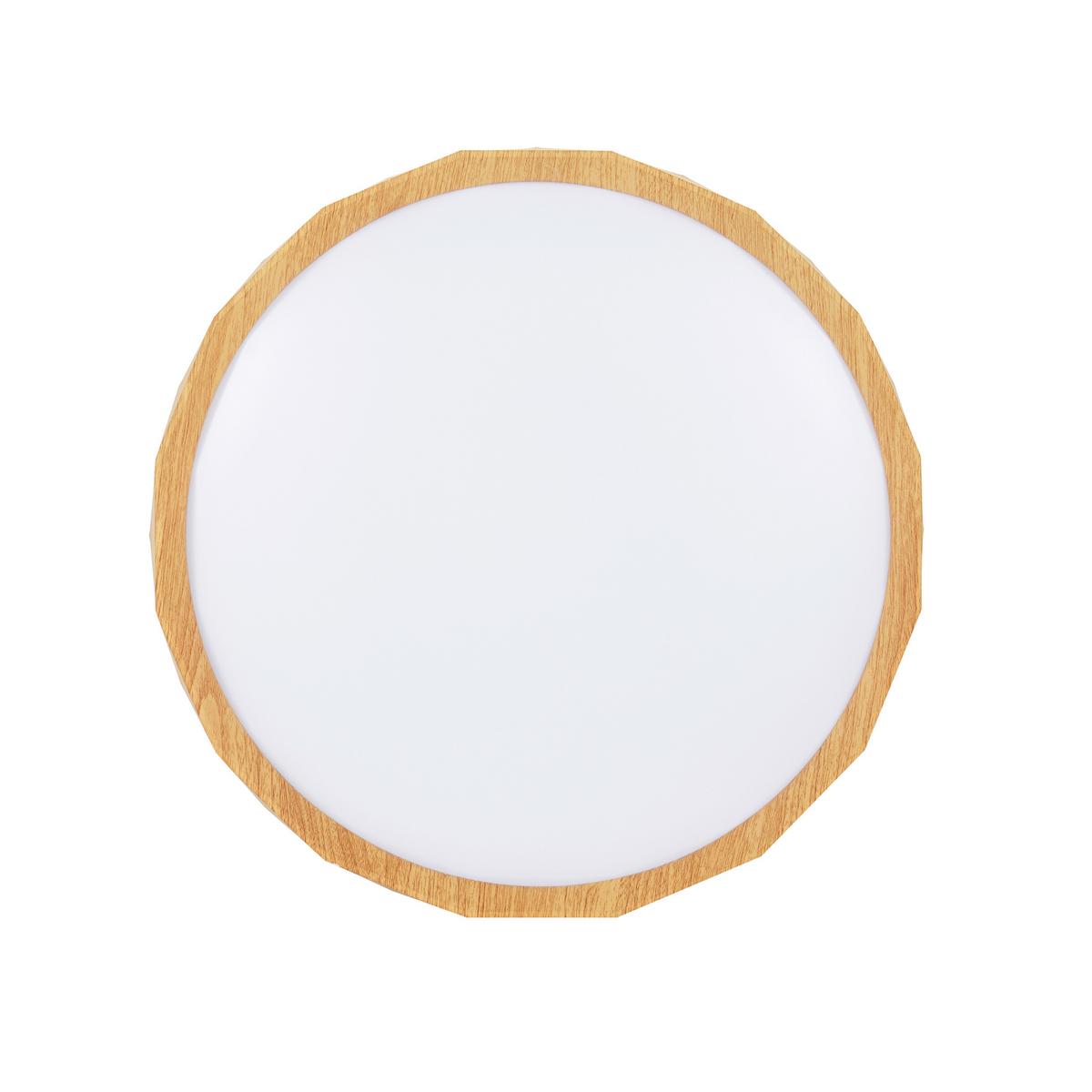 Led Stropna Svjetiljka Cadix - bijela, Natur, drvo/metal (38.5/38.5/7cm)