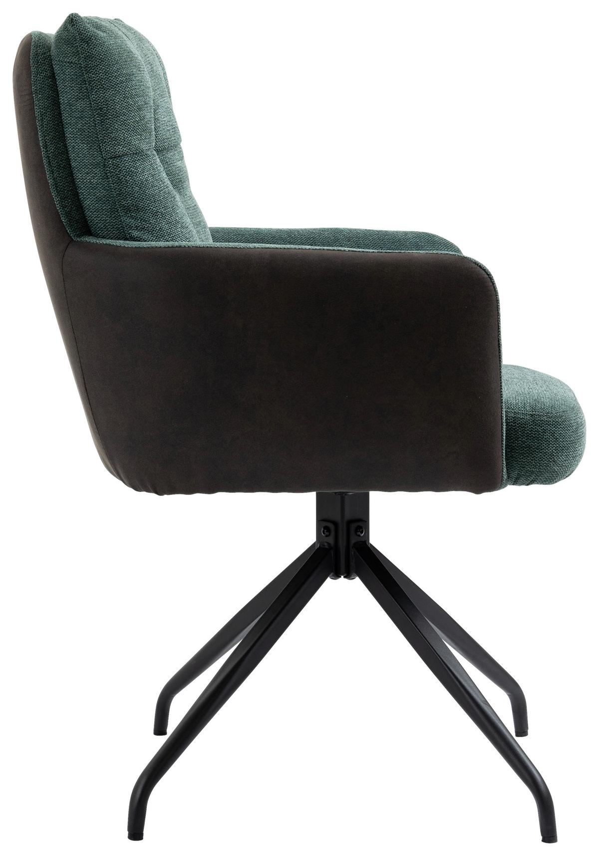 KRZESŁO Z PODŁOKIETNIKAMI MARK - zielony/czarny, Design, metal/tkanina (60/92/67cm) - Livetastic