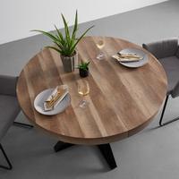 Masa extensibila LOUNA - culoare lemn stejar/negru, Modern, metal (120-160/120/76cm) - Bessagi Home