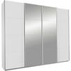 Schwebetürenschrank Syncrono in Weiß ca. 361x211x62cm - Silberfarben/Weiß, KONVENTIONELL, Holzwerkstoff/Metall (361/211/62cm) - Mömax