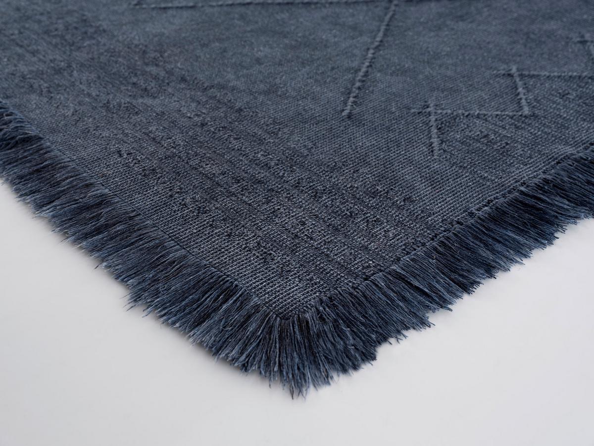 Ročno Tkana Preproga Monaco 1 - temno modra, tekstil (80/150cm) - Modern Living