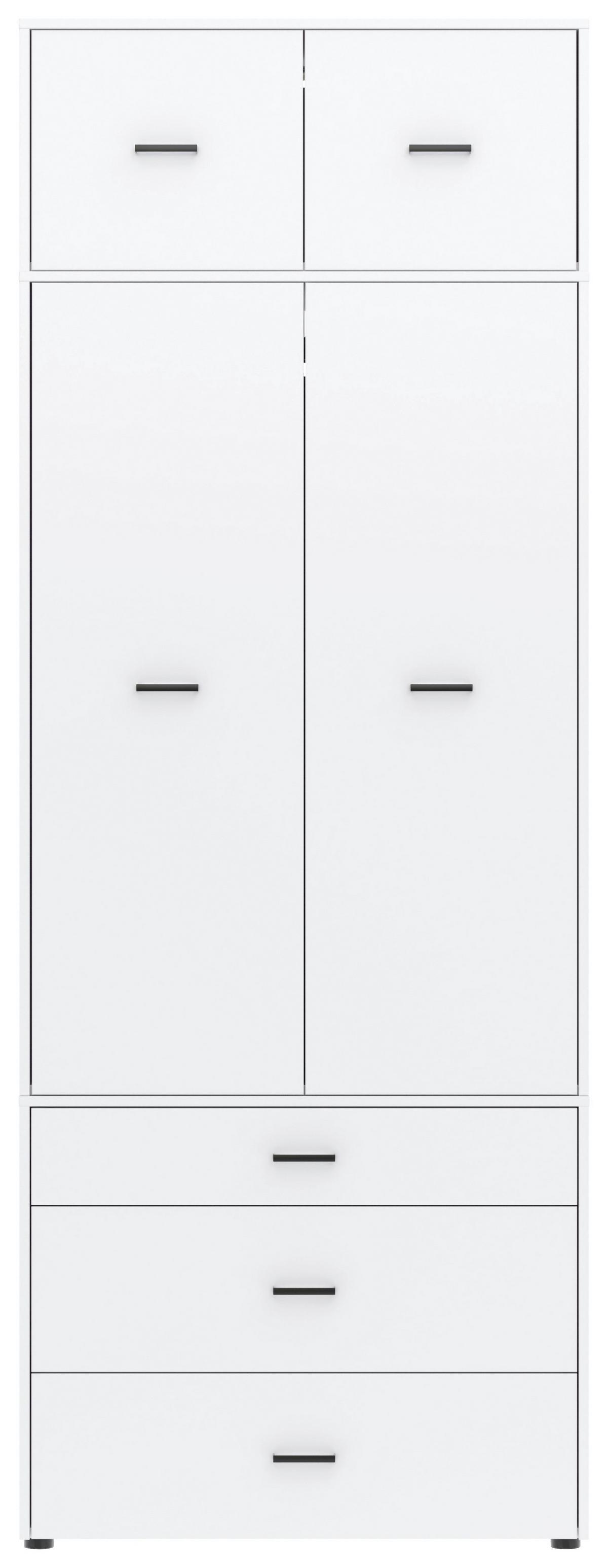 Kleiderschrank Kivo Weiß - Schwarz/Weiß, Basics, Holzwerkstoff/Kunststoff (90/239,40/52,1cm) - Based