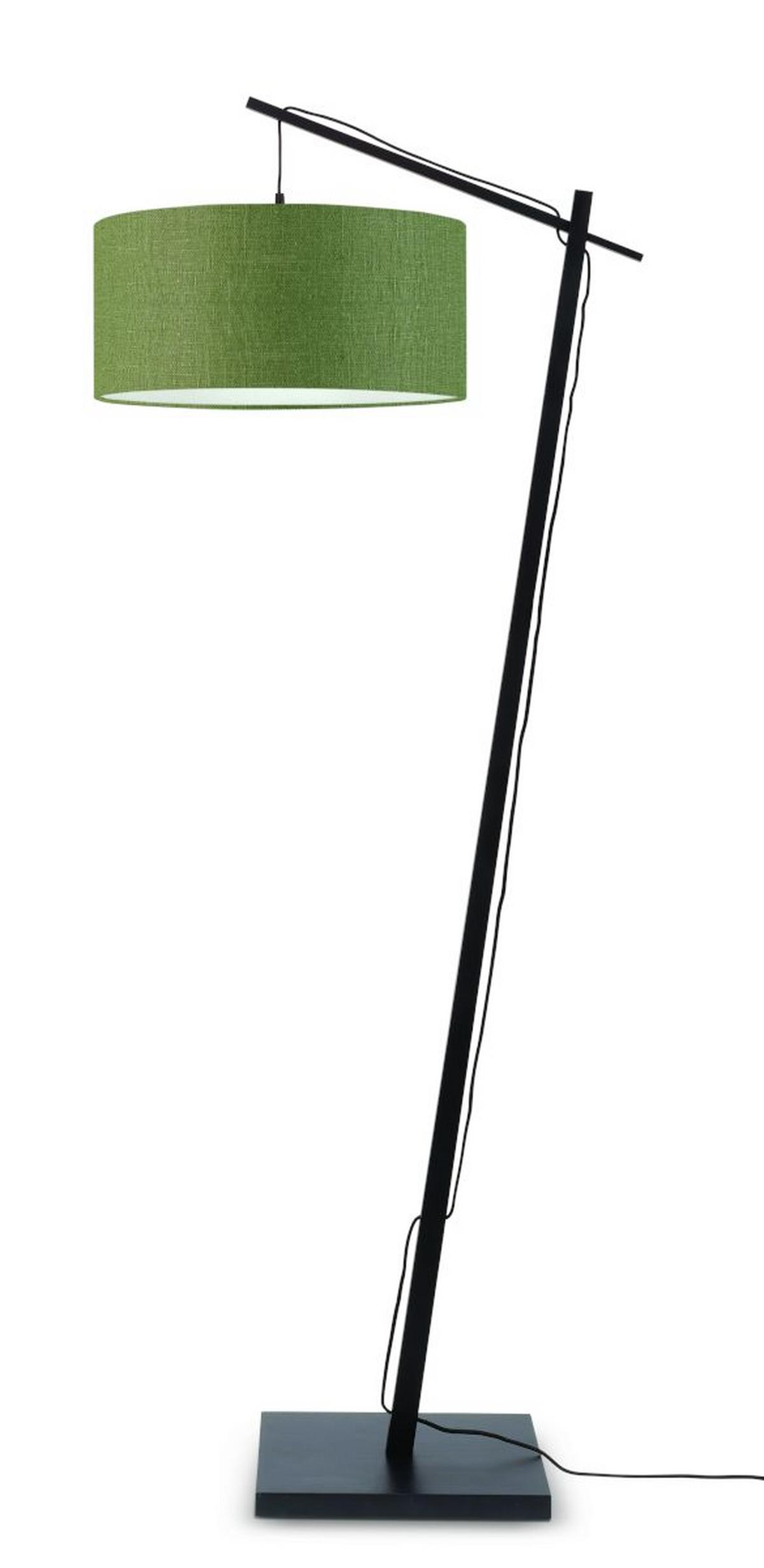 Stoječa Svetilka Andes, Zelena, Črna - črna/zelena, Design, tekstil/naravni materiali (47/176/23cm) - Good & Mojo