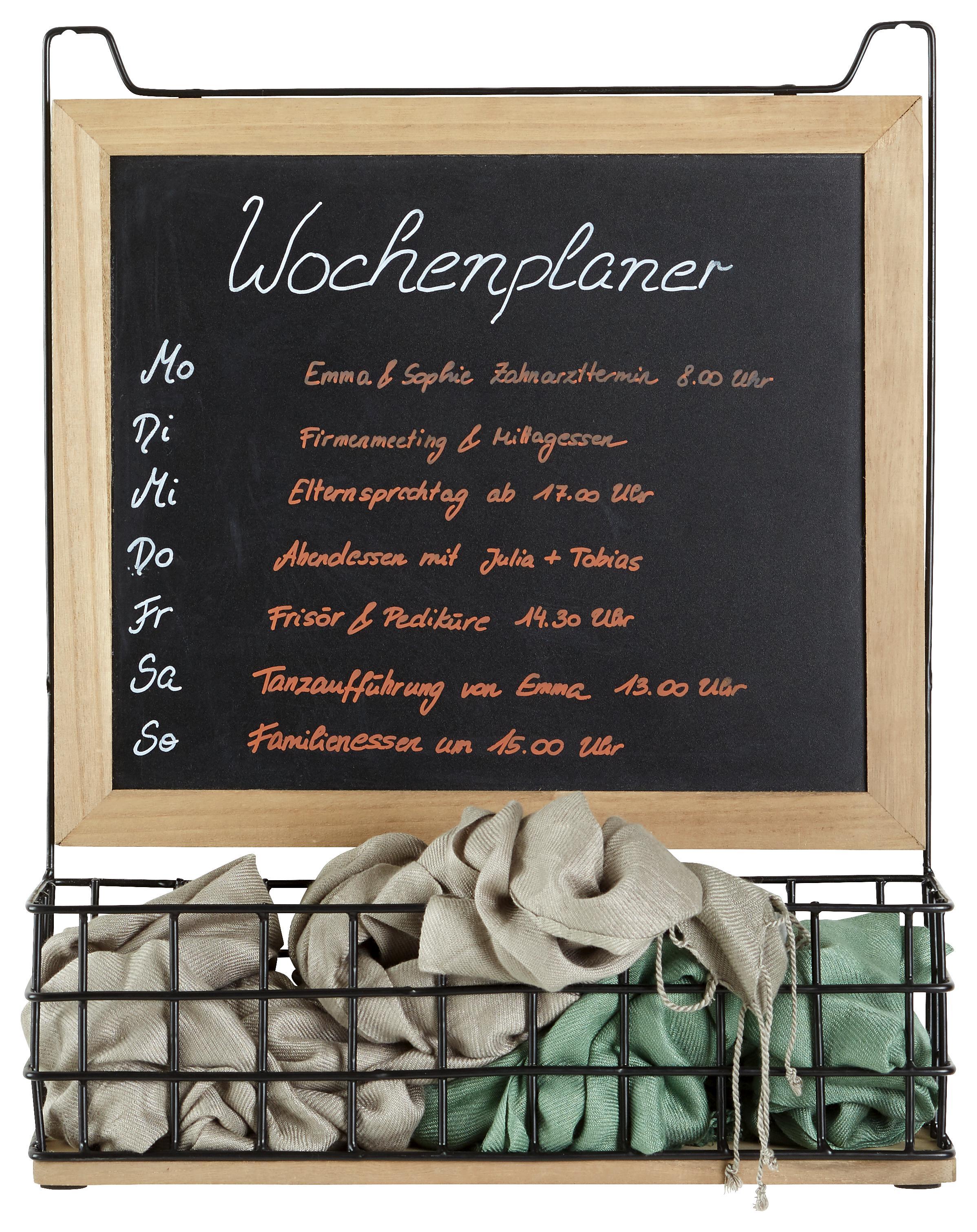 Memoboard Cage Braun/Schwarz - Schwarz/Naturfarben, MODERN, Holz/Holzwerkstoff (40/50/13cm) - Modern Living