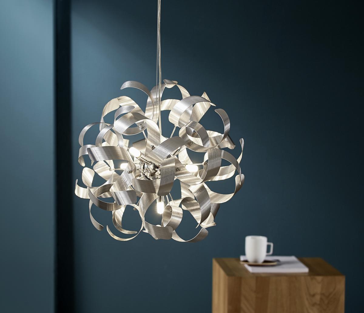LAMPA WISZĄCA CURLY II - kolor chromowy, Lifestyle, metal (40/320cm) - Ambiente