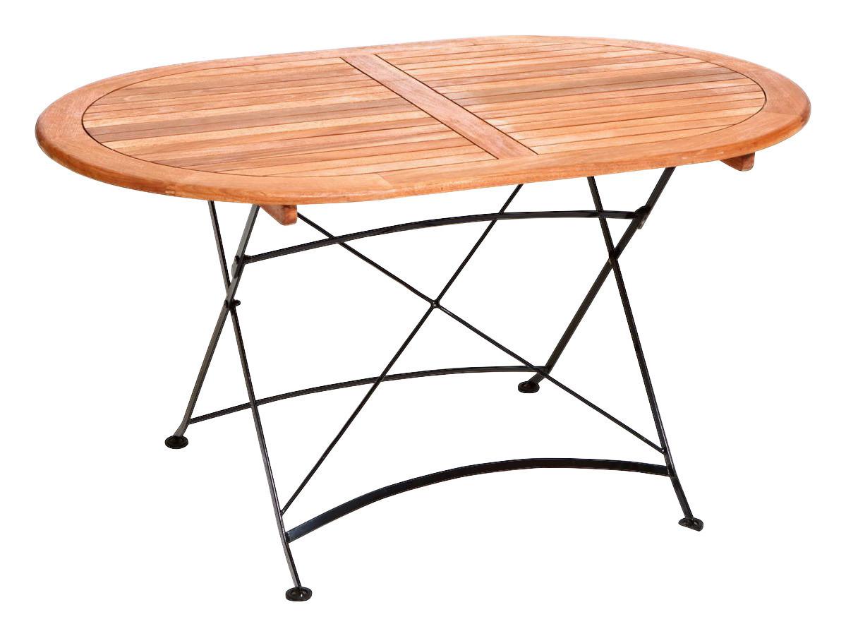 Gartentisch Schlossgarten aus Eukalyptus ca. 140x75x90cm - Naturfarben, ROMANTIK / LANDHAUS, Holz/Metall (140/90/75cm) - Gardenson