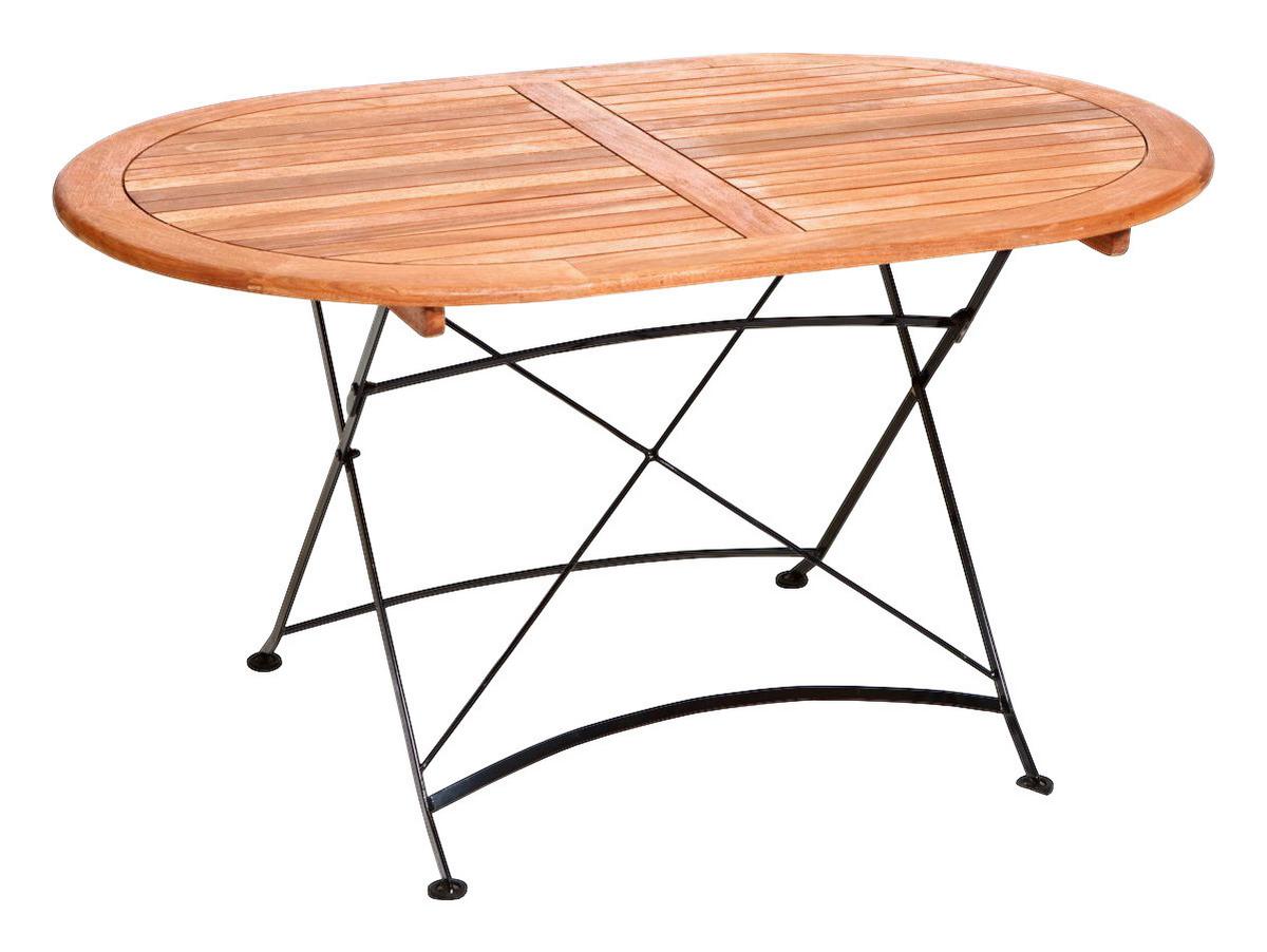 Gartentisch Schlossgarten aus Eukalyptus ca. 140x75x90cm - Naturfarben, ROMANTIK / LANDHAUS, Holz/Metall (140/90/75cm) - Gardenson