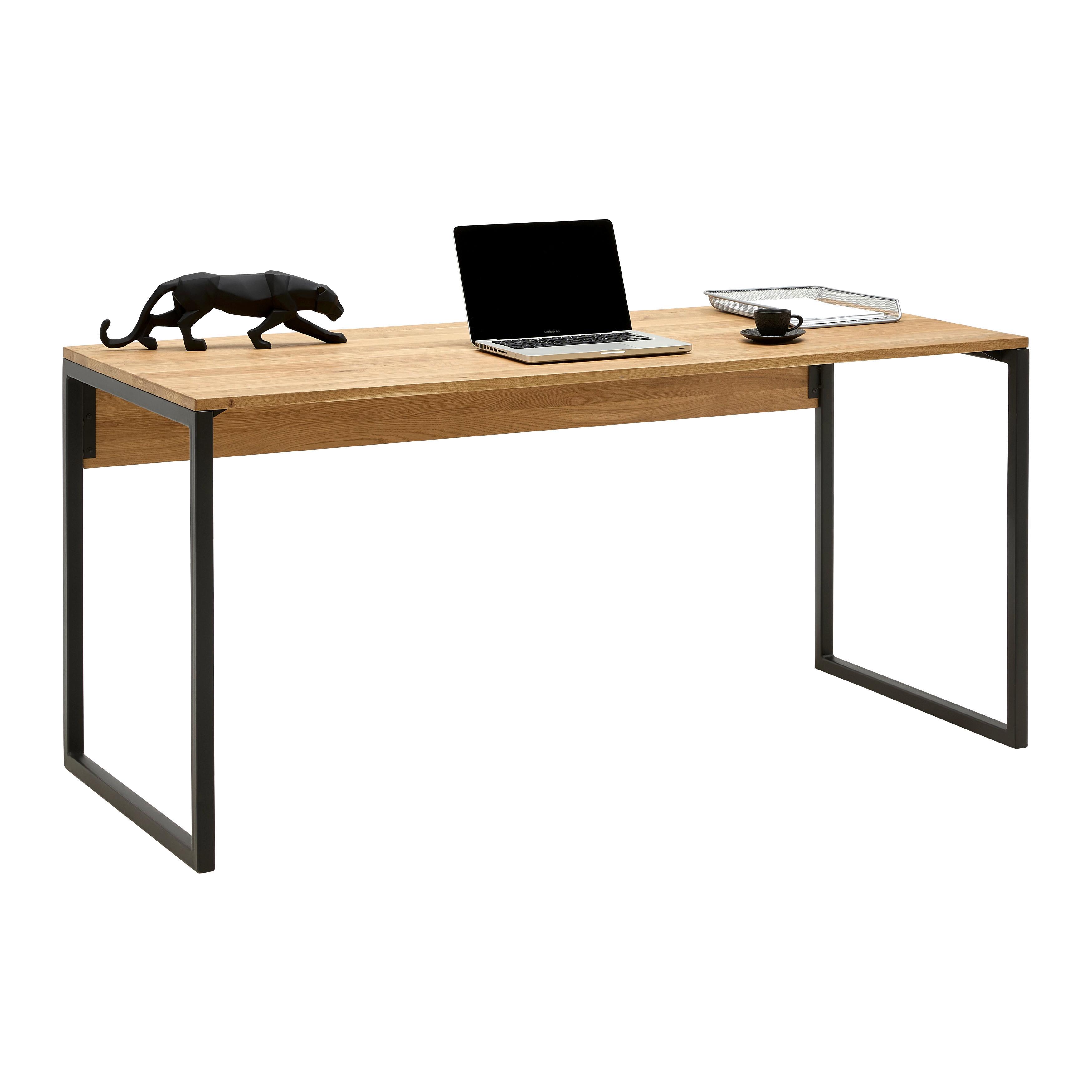 SKRIVBORD ALBERO - svart/naturfärgad, Modern, metall/trä (160/76/70cm) - Based