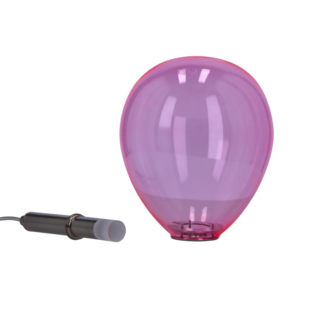 Led Viseća Svjetiljka Lukka - pink/boje kroma, Design, staklo/metal (18/18cm)