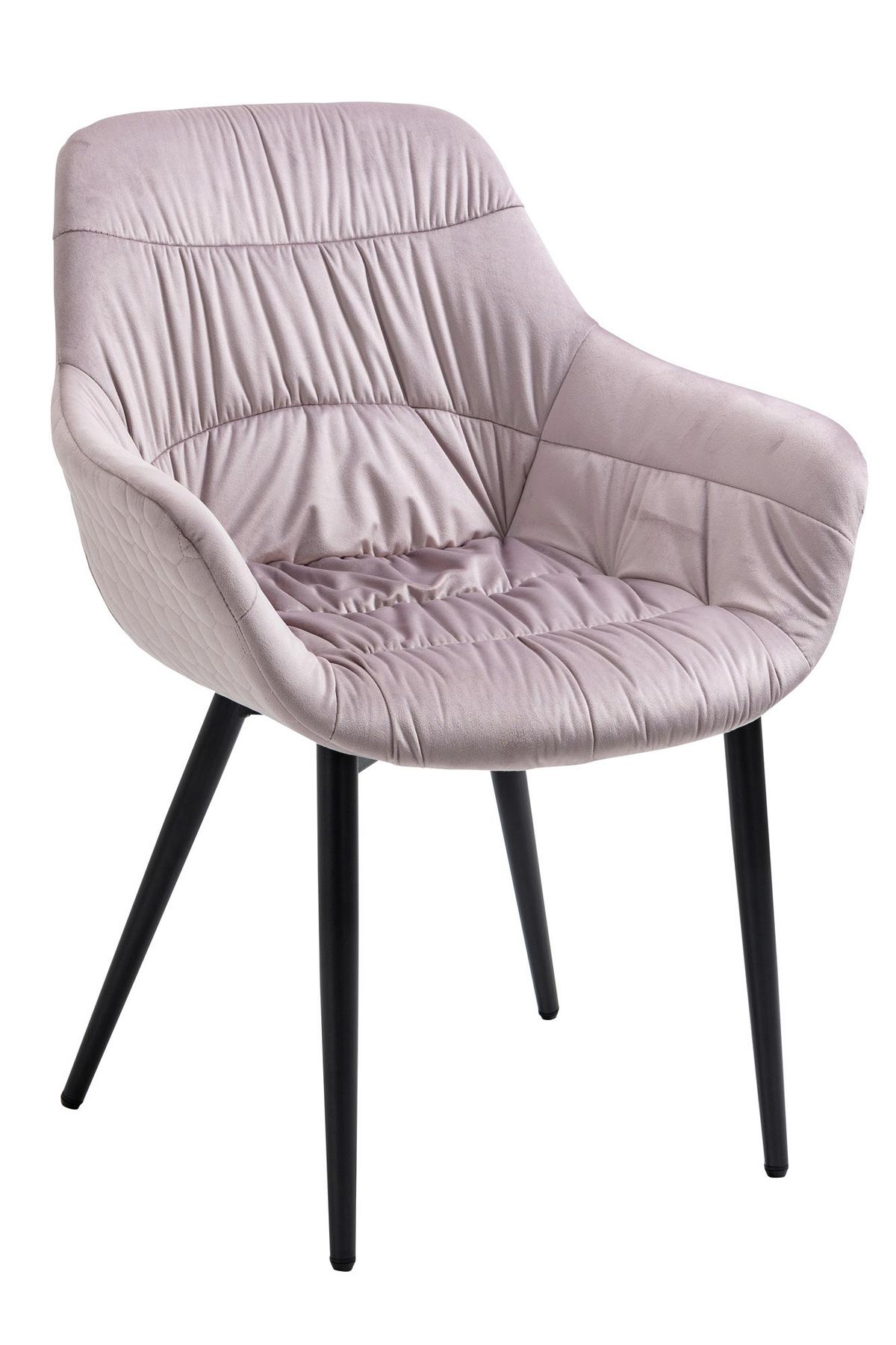 Naslanjač Samt, Roza - roza/črna, Moderno, kovina/tekstil (63/81,5/61cm) - Livetastic