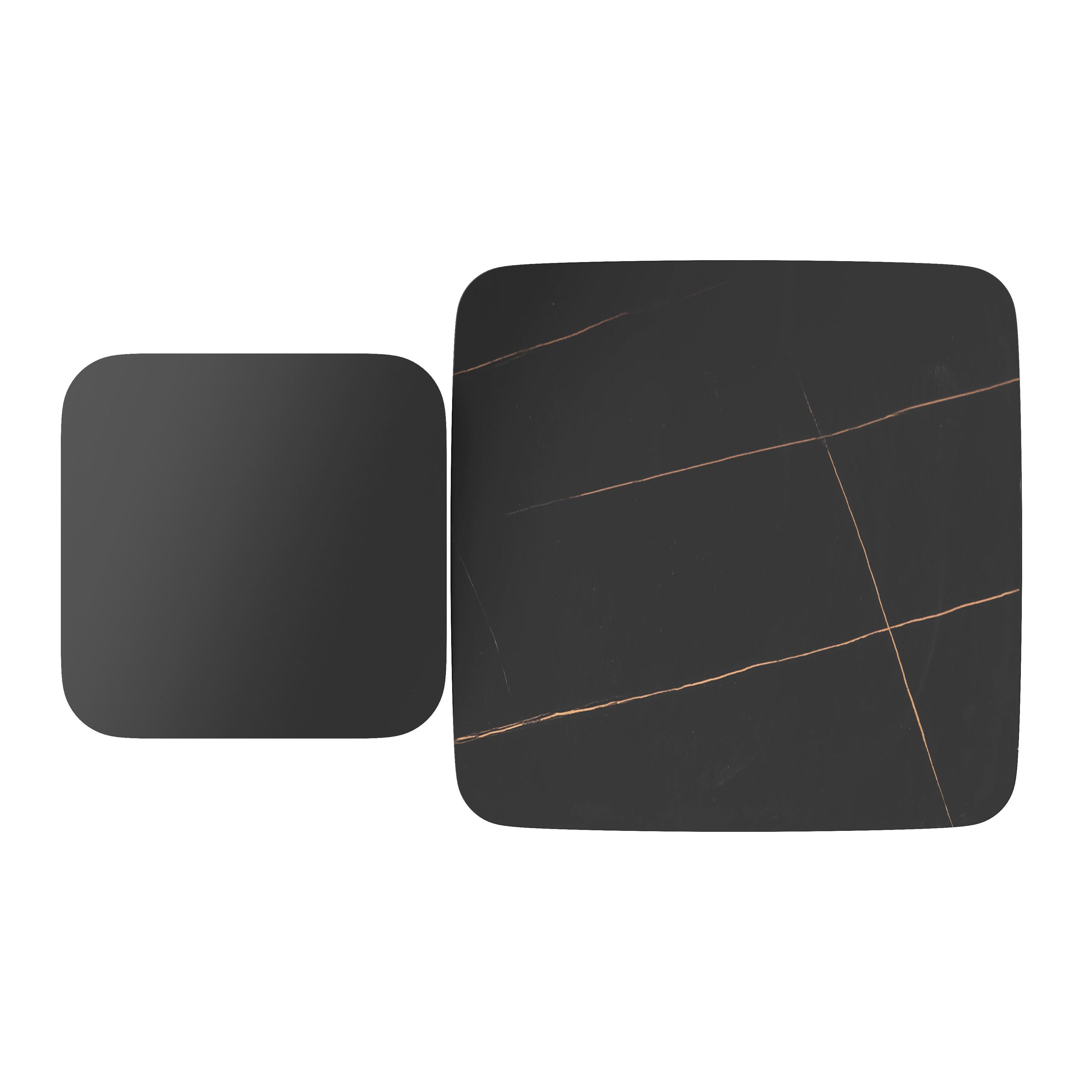 SOFFBORD THIAGO - svart, Modern, trämaterial/sten (55/34/55/34/32/46cm) - Bessagi Home