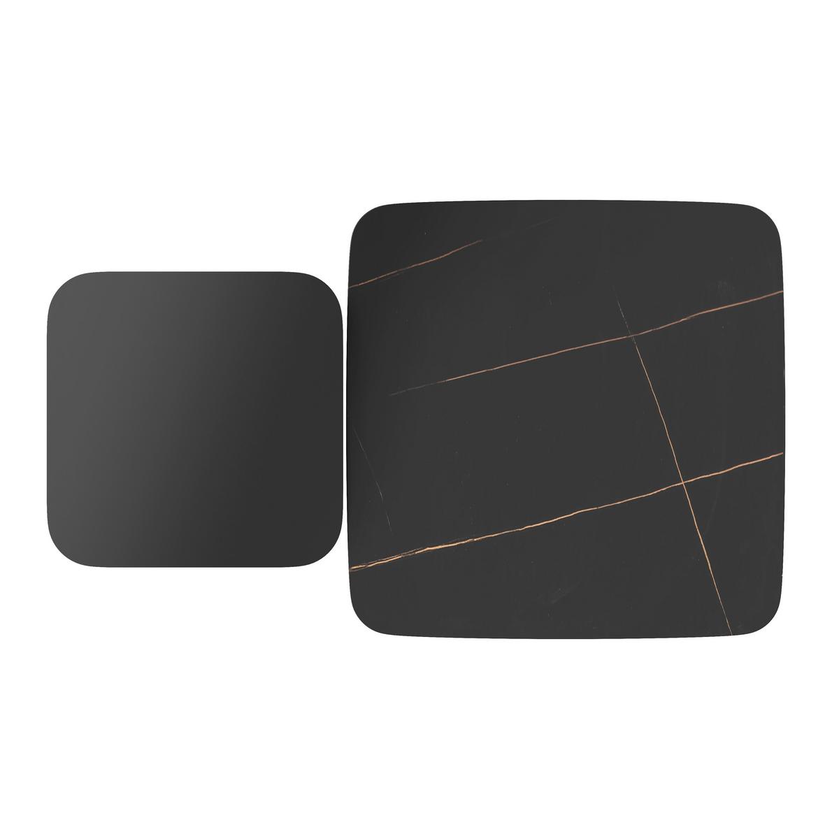 Couchtisch Thiago Schwarz 2-er Set MDF/Stein - Schwarz, MODERN, Holzwerkstoff/Stein - Bessagi Home