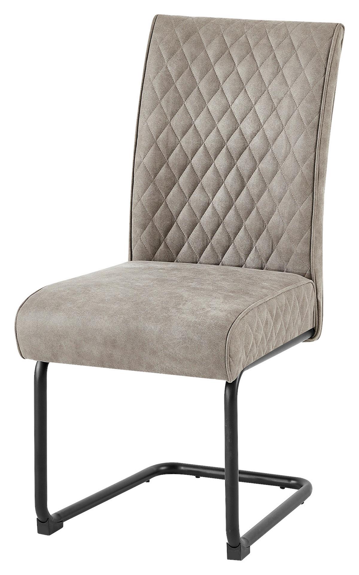 Schwingstuhl-Set Maria-XXL 2er-Set Taupe - Taupe/Schwarz, MODERN, Textil/Metall (45/95/60cm) - MID.YOU