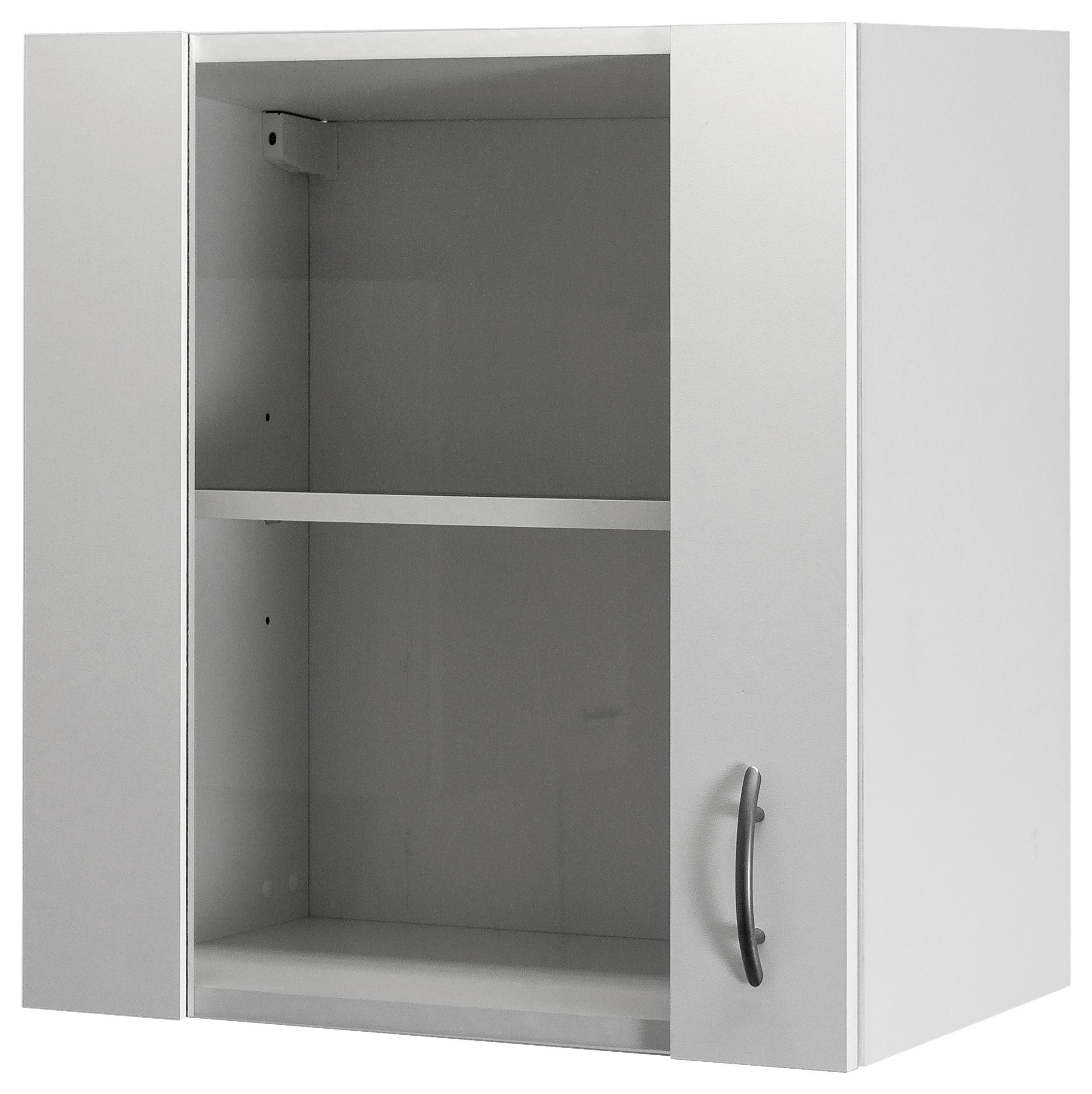 Küchenoberschrank  "Wito" , Weiß - Edelstahlfarben/Weiß, Holzwerkstoff/Kunststoff (50/54,8/32cm) - FlexWell