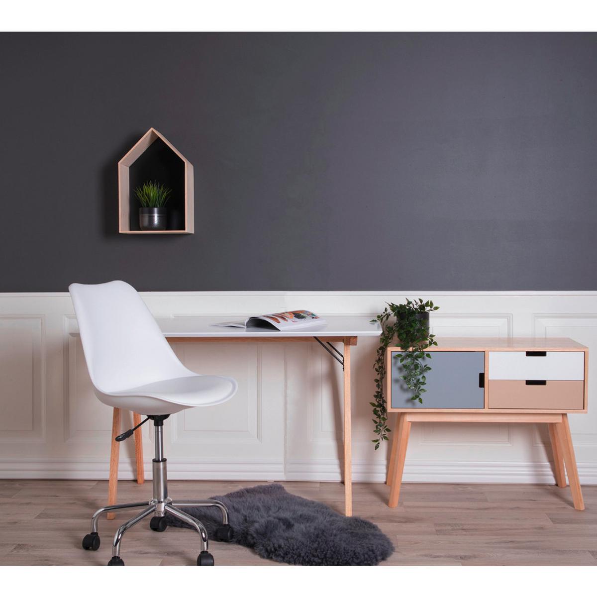 Schreibtisch Vojens Desk Eiche Bianco/Weiß - Eiche Bianco/Weiß, MODERN, Holz/Holzwerkstoff (120/75/60cm) - MID.YOU