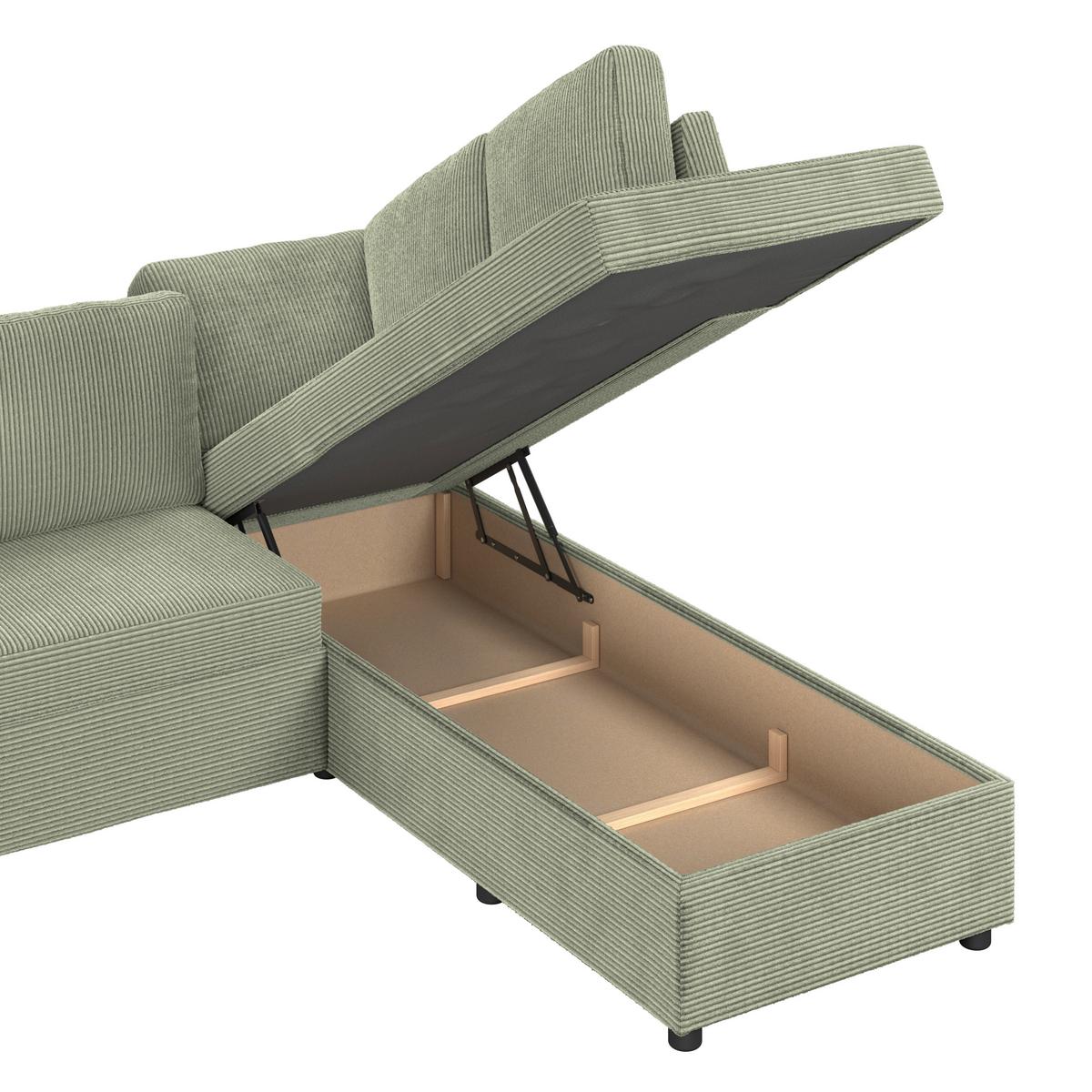 Kutna Garnitura Toulouse - Khaki/crna, Trend, drvni materijal/drvo (224/206cm)