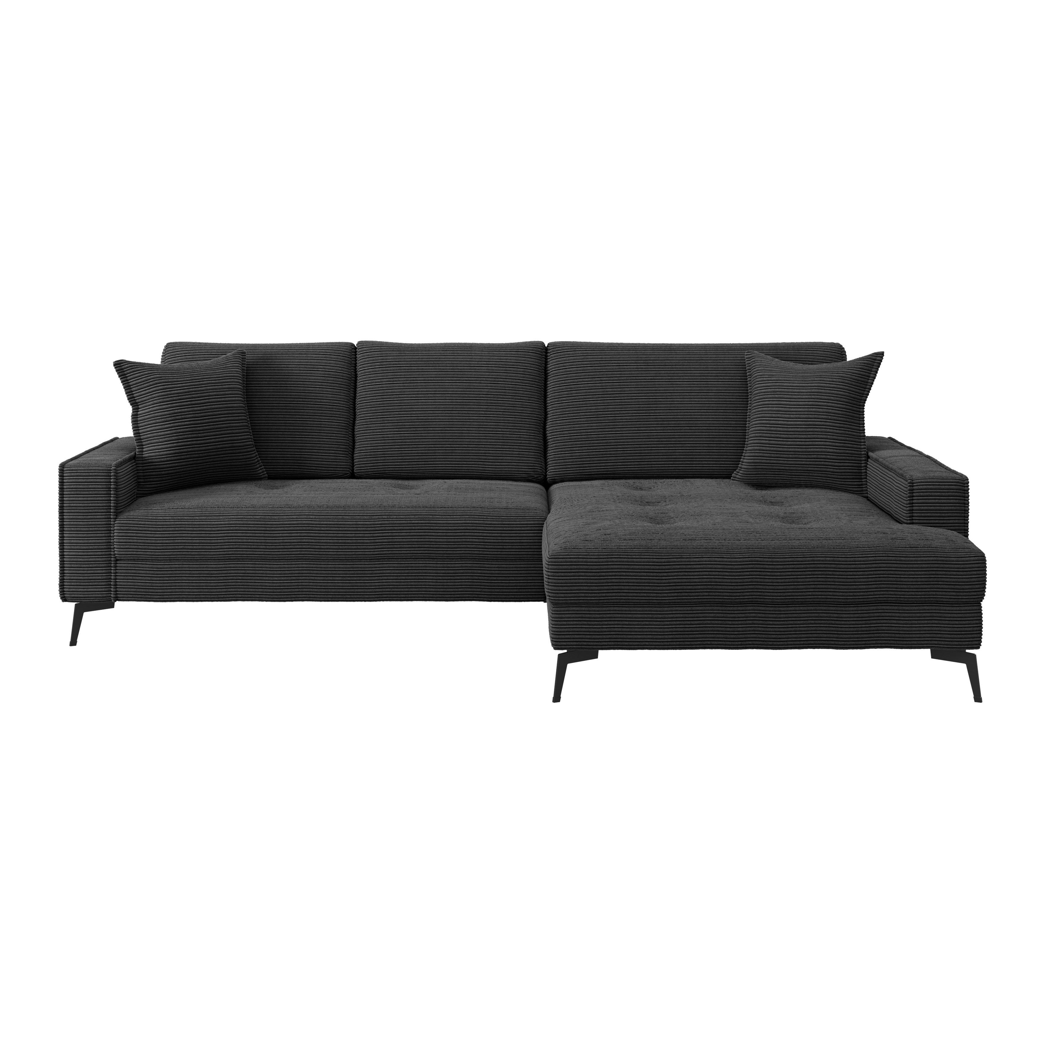 Kutna Garnitura Zero - crna, Trend, tekstil (286/173cm)