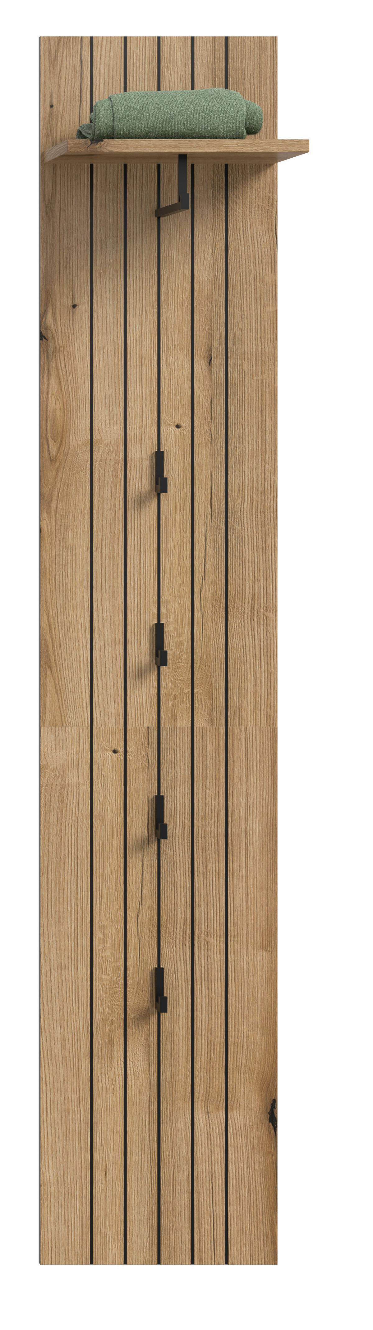 Garderobni Panel Station, Barva Hrasta - barve hrasta, Design, leseni material (31/160/27cm) - MID.YOU