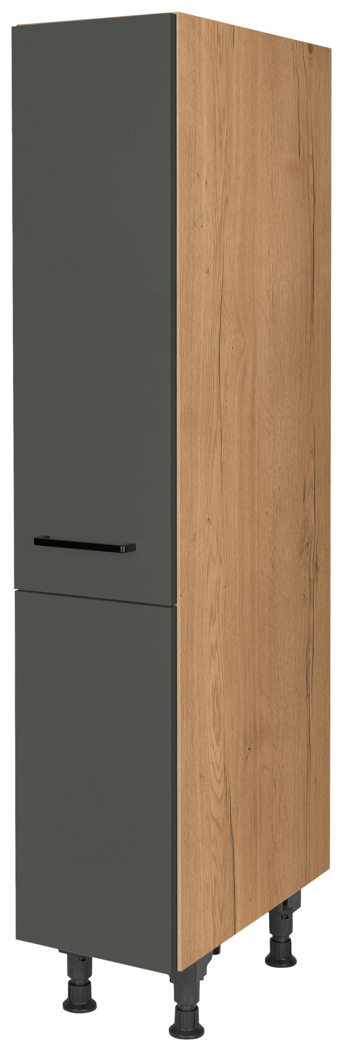 Apothekerschrank Easytouch Grün - Eichefarben/Schwarz, MODERN, Holzwerkstoff/Metall (30/168/58cm) - Nobilia
