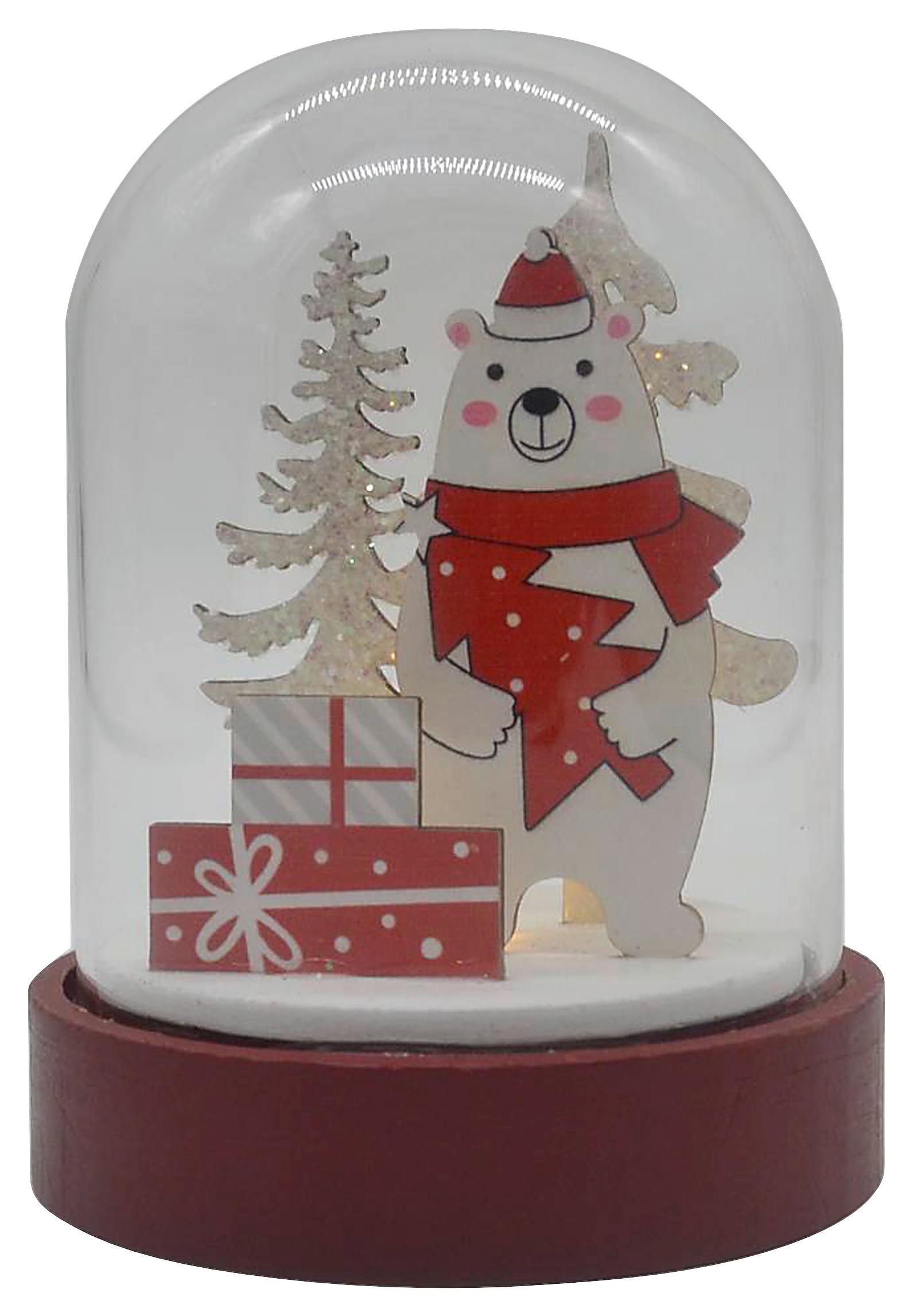 LED-Dekoleuchte Kerml in Rot/Weiss - Weiss/Rot, Konventionell, Holz (8,8/11cm) - Modern Living