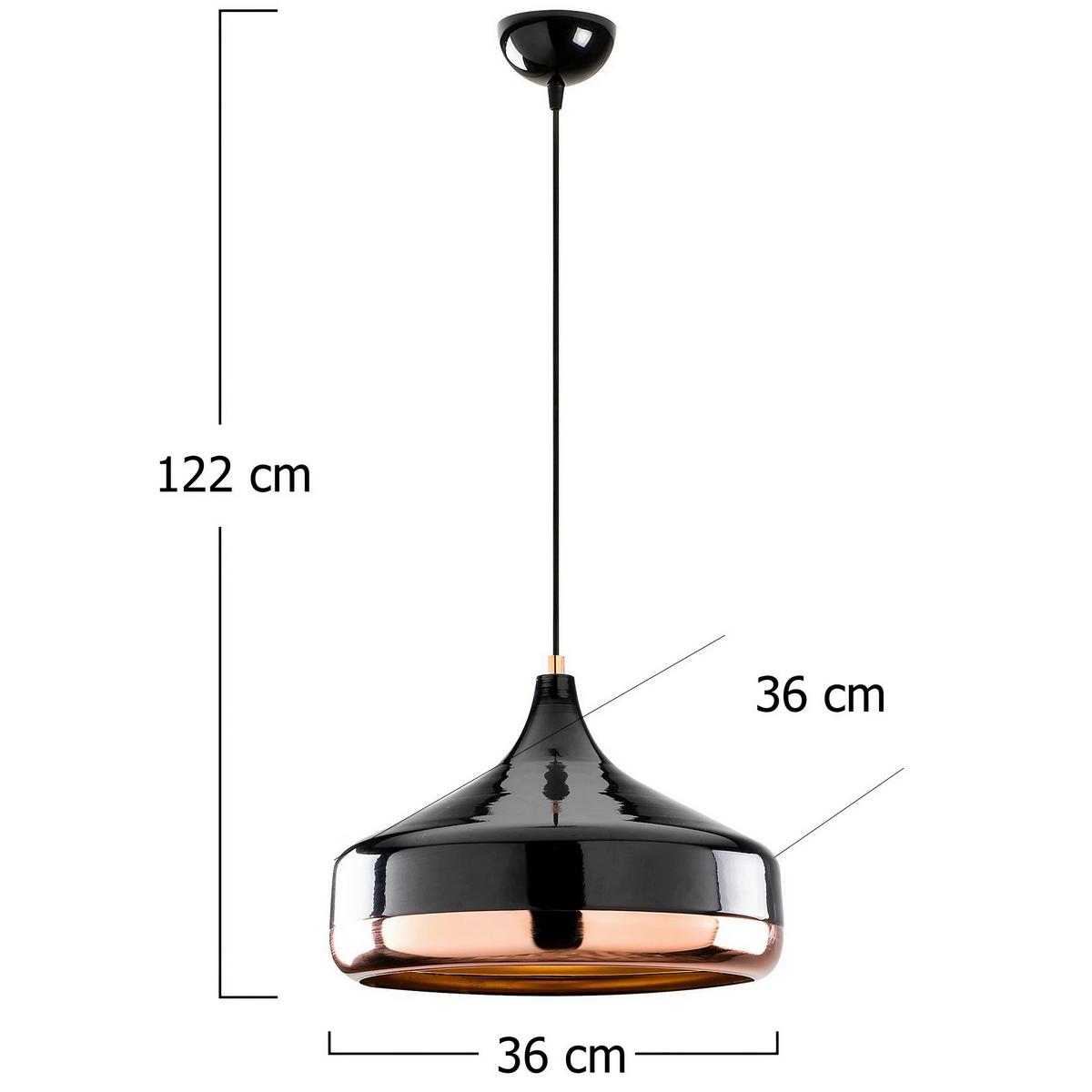 LAMPA WISZĄCA YILDO - 253-S - czarny/różowe złoto, Design, metal (36/122cm) - P & B