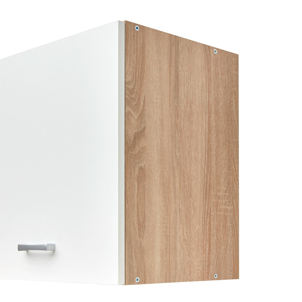 Küchenblock Economy mit Geräte Weiß/Eiche ca. B: 270 cm - Eichefarben/Weiß, Basics, Holzwerkstoff (270cm) - Respekta