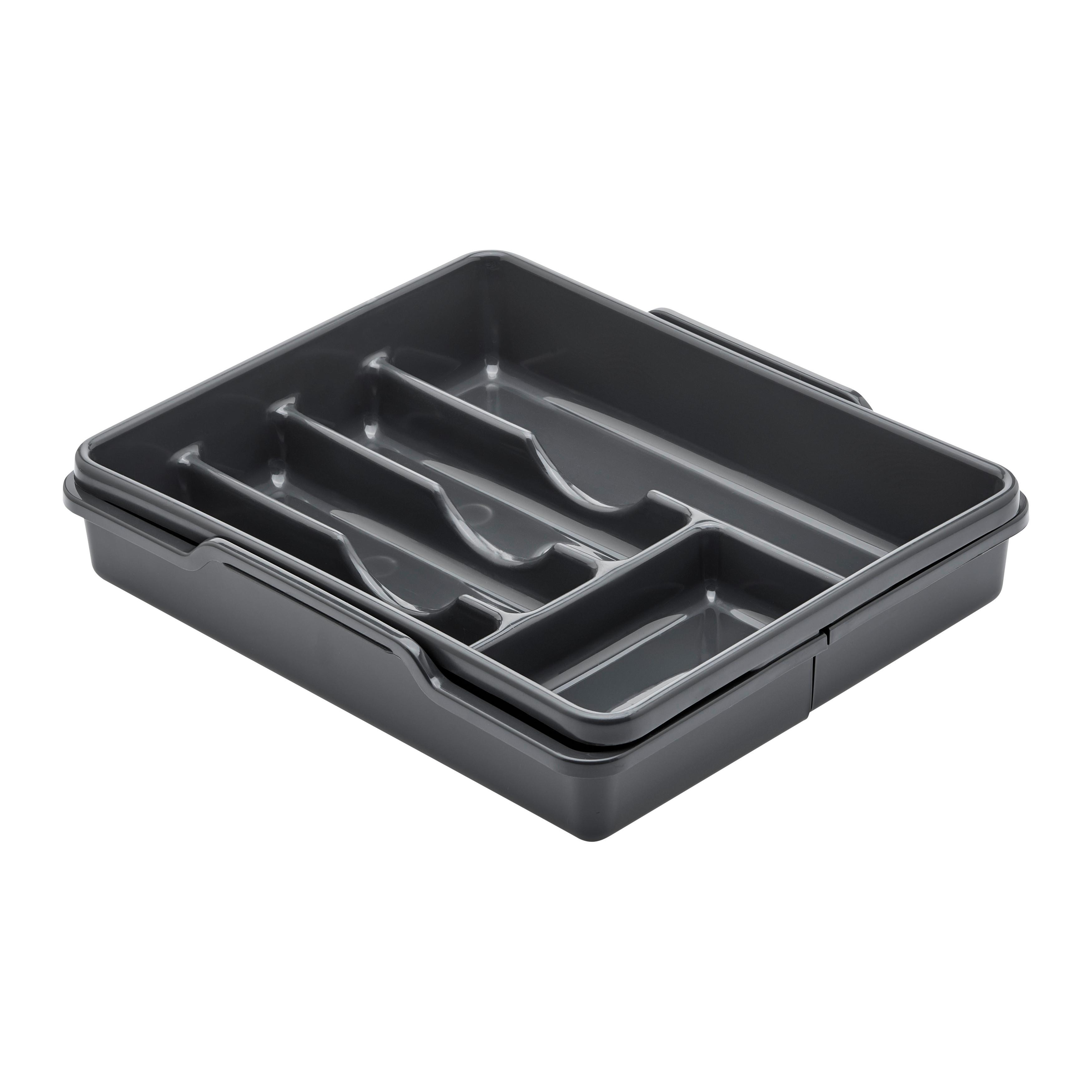 Besteckeinsatz Amelie Graphitfarben - Graphitfarben, Konventionell, Kunststoff (32/7,5/38cm) - Modern Living