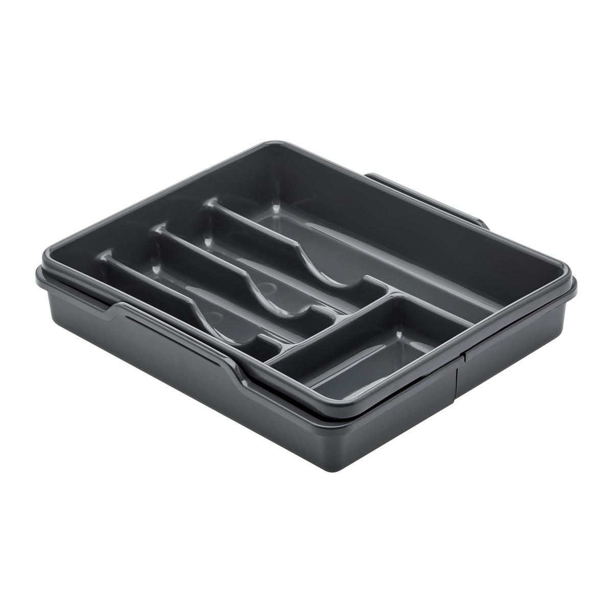 Tavă pentru tacâmuri Amelie - grafit, Konventionell, plastic (32/7,5/38cm) - Modern Living