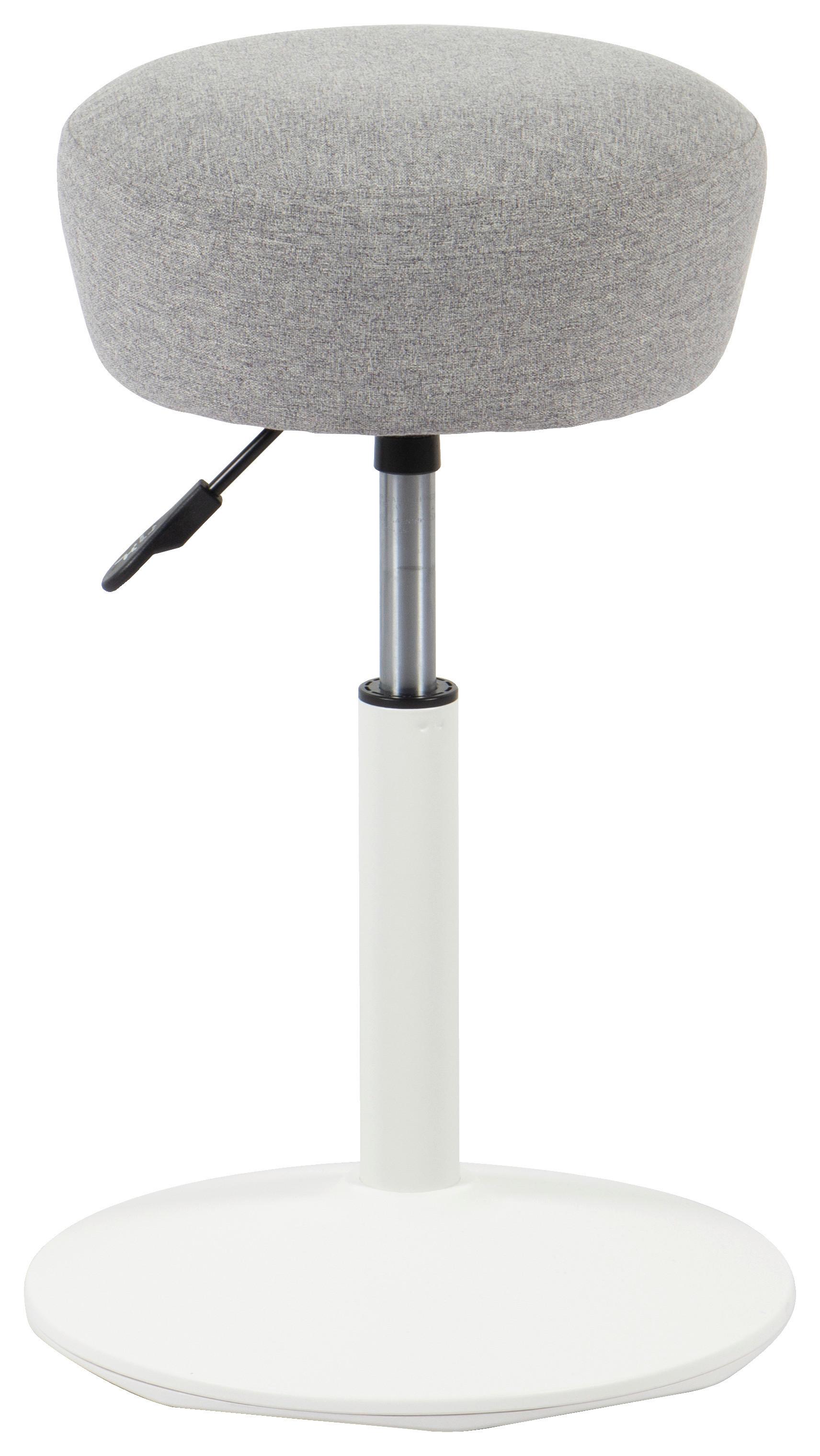 Bürohocker Kimmie - Weiss/Grau, Basics, Kunststoff/Textil (34/60/75/34cm) - Mömax