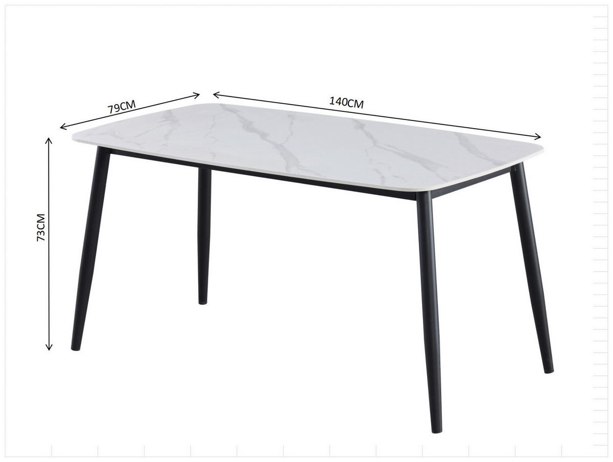 Stol Livorno - bijela/crna, Basics, metal/keramika (140/73/79cm) - Based