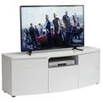 Comodă Joasă Rounded - alb, Modern, plastic/sticlă (150/55/48cm) - Modern Living Comodă Joasă Rounded - alb, Modern, plastic/sticlă (150/55/48cm) - Modern Living