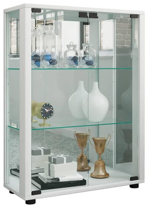 Vitrine Sintalo ca. 60x80 cm Weiß - Weiß, MODERN, Glas/Holzwerkstoff (60/80/25cm) - MID.YOU