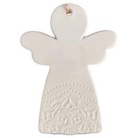 Függődísz Frieda - fehér, Konventionell, textil/kerámia (7/9/0,5cm) - Modern Living