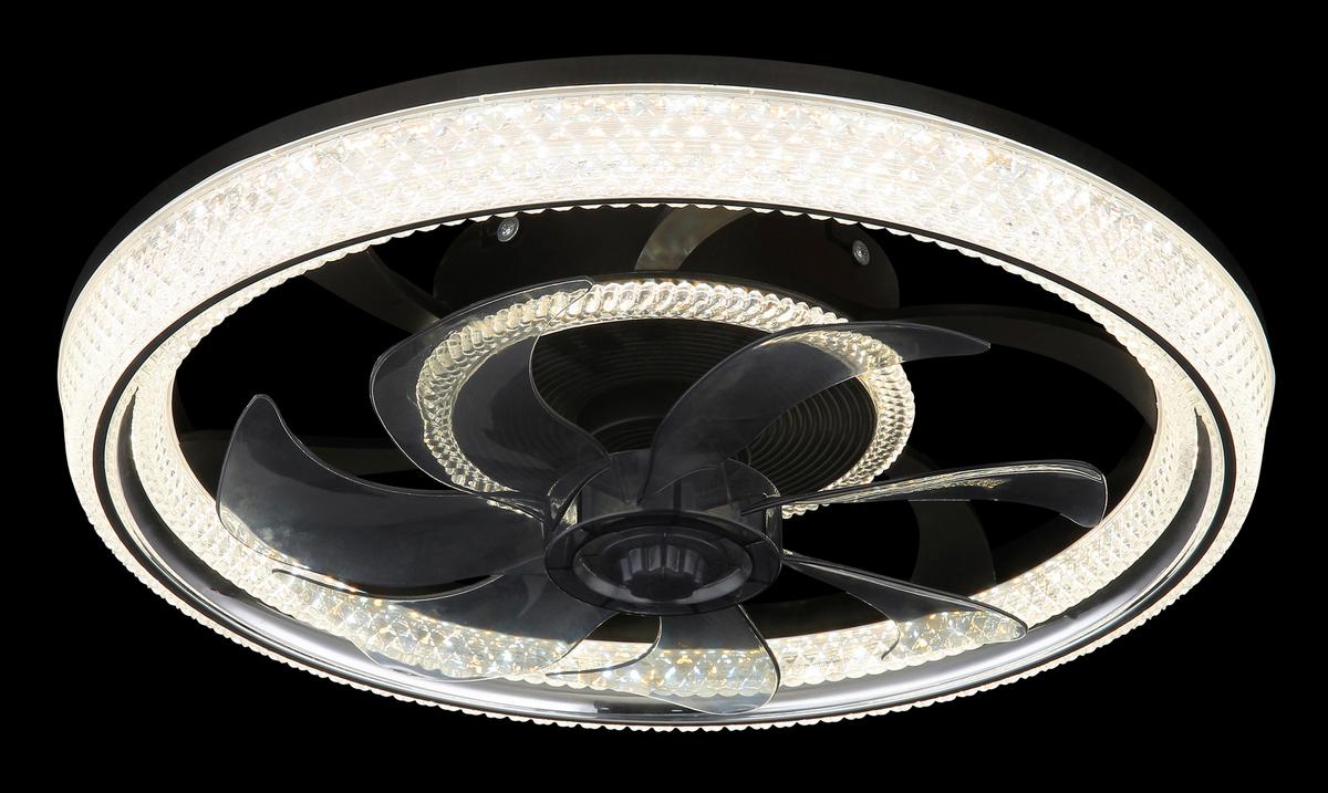 DECKENVENTILATOR 03644 CIRILLA - Klar/Chromfarben, Basics, Kunststoff (48/13cm) - Globo