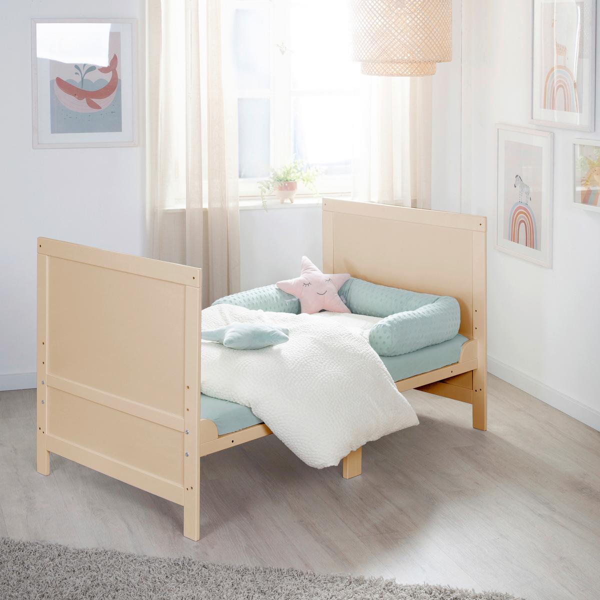 Rácsos Kiságy, Átalakítható Easy Sleep - világosbarna, Basics, faalapú anyag (78/78/142cm) - Roba