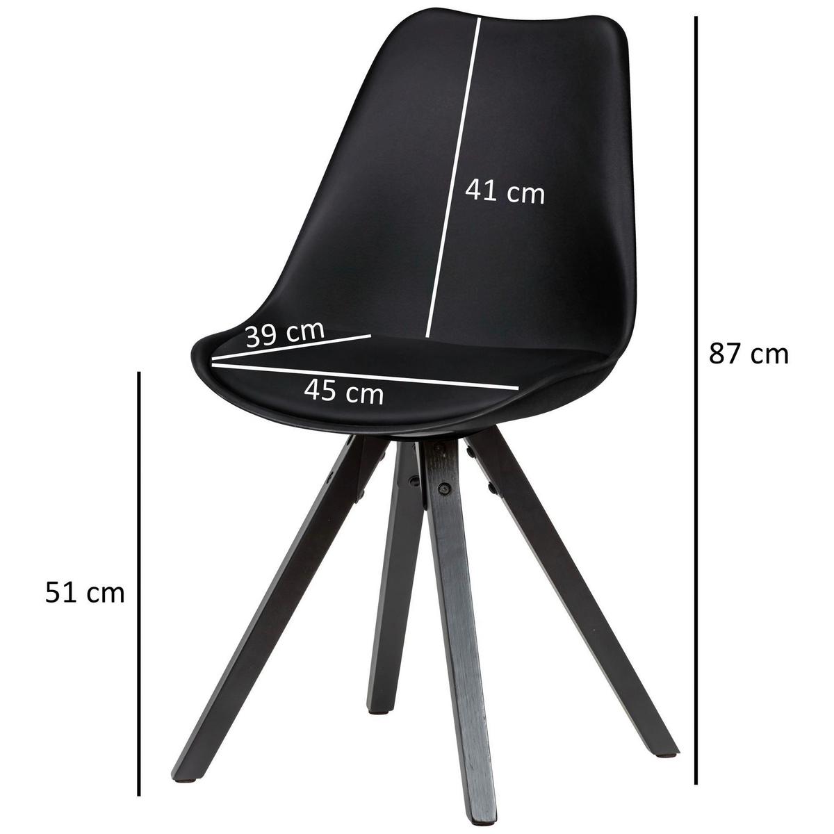 Set Stolov Wohnling - črna, Moderno, umetna masa/tekstil (49/87/52cm) - MID.YOU