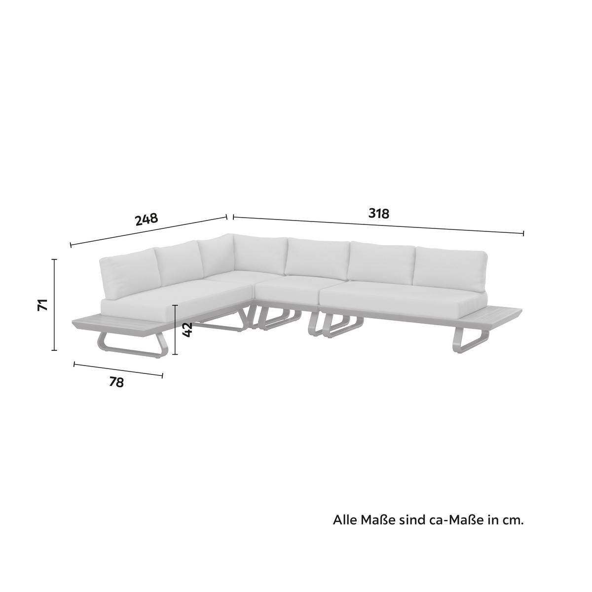 Dining-Loungeset Emma Dunkelg Outdoorstoff/Metall/Polywood - Dunkelgrau/Naturfarben, MODERN, Kunststoff/Textil - Bessagi Garden