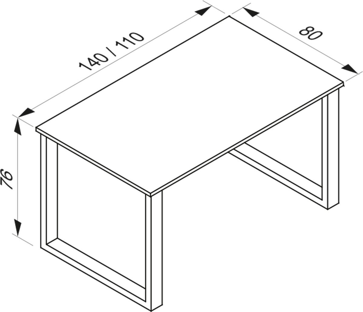 Esstisch Xona Sonoma Eiche/Silberfarben - Silberfarben/Sonoma Eiche, Basics, Holzwerkstoff/Metall (110/80/76cm) - MID.YOU
